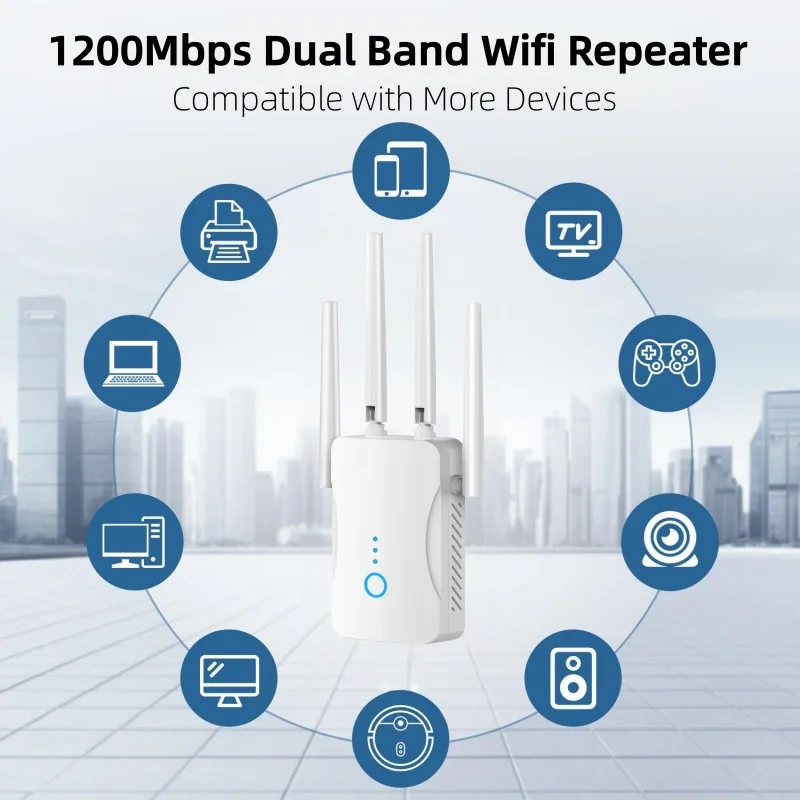 Home Improvement Hardware - 1200Mbps Çift Bantlı WiFi Tekrarlayıcı Kablosuz